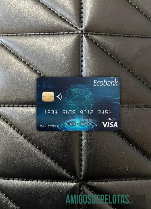 Frente do Photolook do cartão Chad Ecobank Visa exemplo real